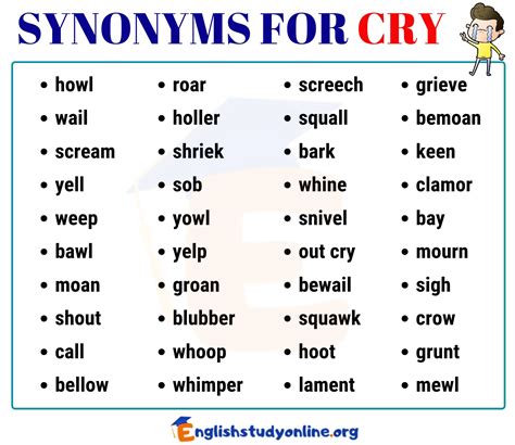 cry synonym|other words for crying.